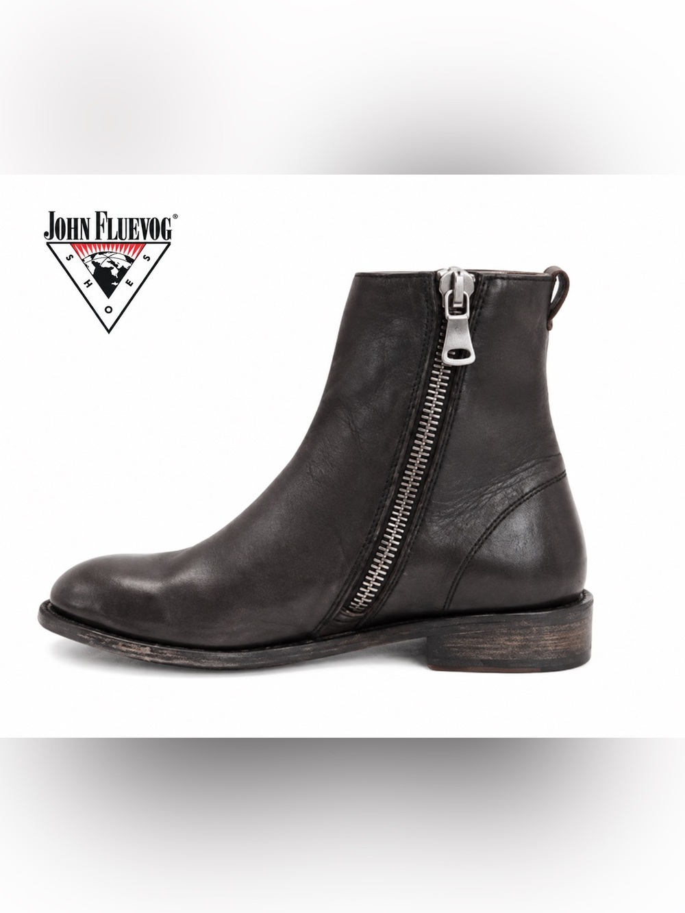 Vintage John Fluevog Anton Living Line Leather Ankle Zip Chelsea Boots Women’s 9